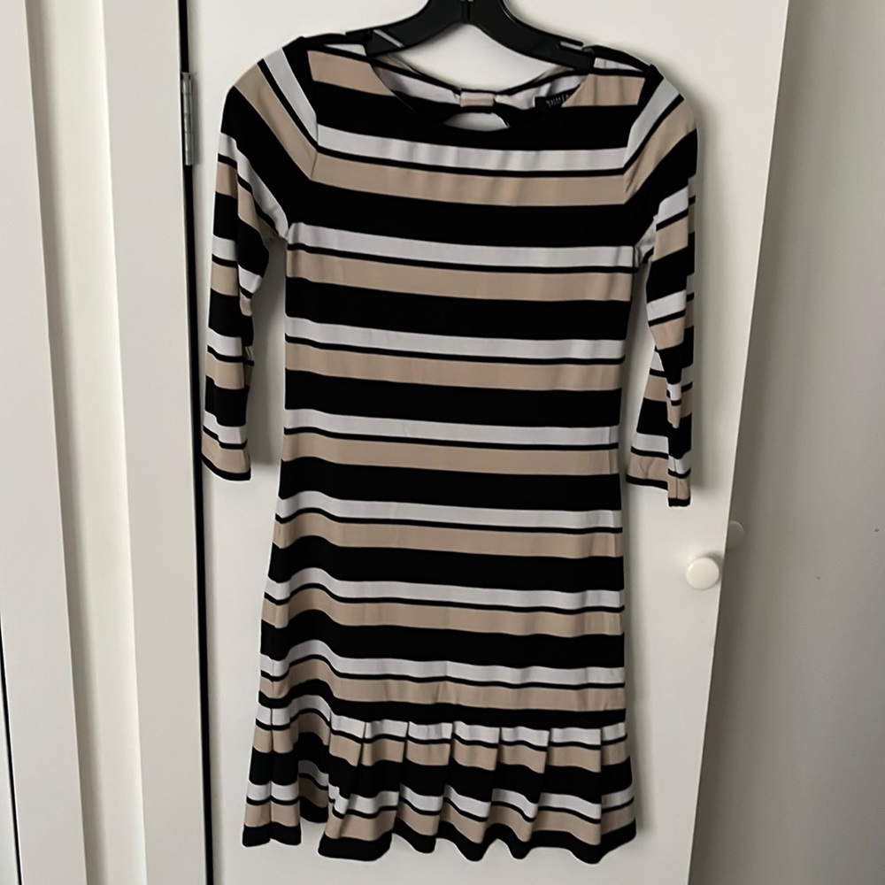 White House Black Market Striped Flounce Dress